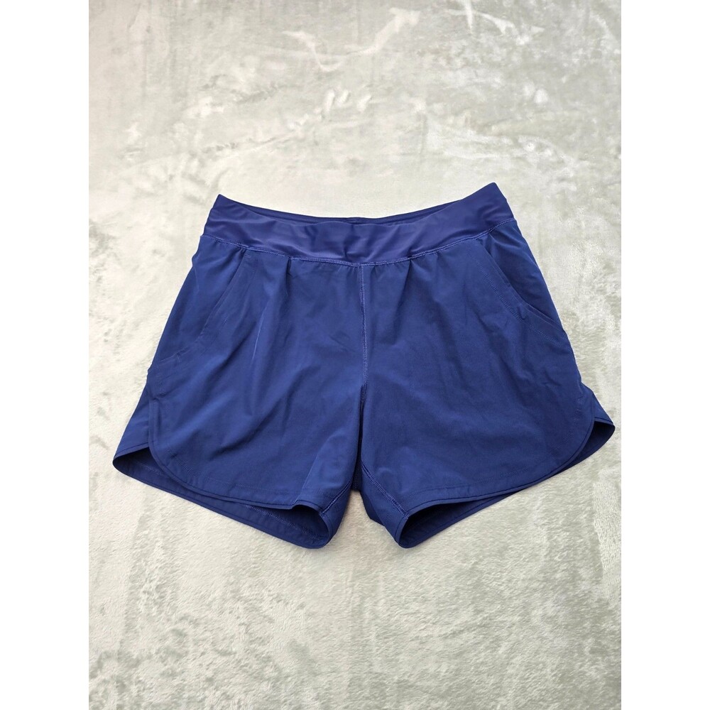 Lands End Swim Lined Short Women’s Size 12 Purple 5" Comfort Waist Pockets Beach